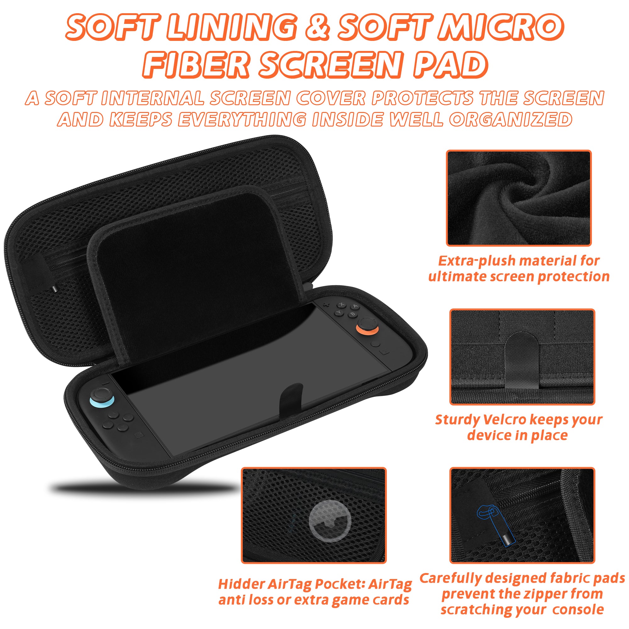 Nintendo Switch 2 Carrying Case, Hard Shell Protective travel Bag with 10 Game Card Slots, Waterproof